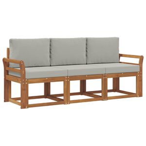vidaXL Conjunto de sof&aacute;s de exterior 3 pcs Gris Natural y Claro