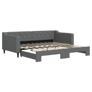 vidaXL Sof&aacute; cama nido tela gris oscuro 90x190 cm
