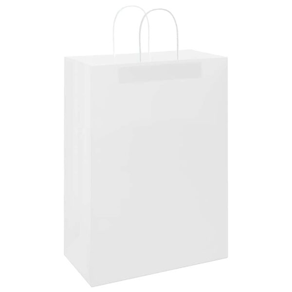 vidaXL Bolsas de papel con asas 50 uds blanca 32x17x44 cm