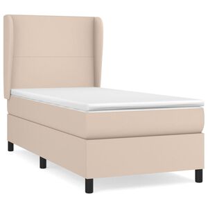 vidaXL Cama box spring con colch&oacute;n cuero sint&eacute;tico capuchino 80x200 cm