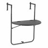 Livin'outdoor Mesa de balc&oacute;n plegable semicircular gris