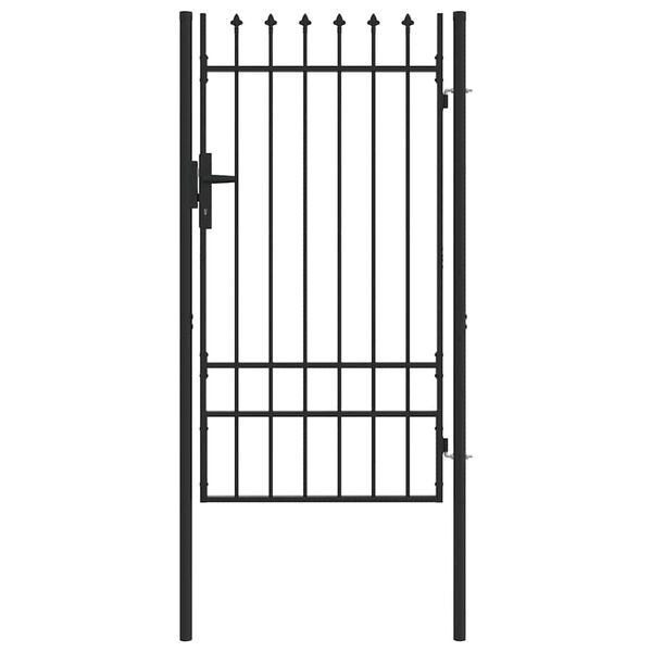 vidaXL Puerta de cerca con cerradura Gris 103 x 225 cm