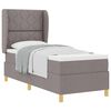 vidaXL Cama tipo Box Spring con cabecera Manual Taup&eacute; 200 x 80 cm tela