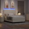 vidaXL Cama Box Spring LED Crema y 140 x 200 cm Tela de Pana