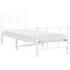 vidaXL Estructura cama sin colch&oacute;n con estribo metal blanco 75x190 cm