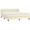 vidaXL Cama box spring con colch&oacute;n cuero sint&eacute;tico crema 180x200 cm