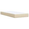 vidaXL Cama box spring con colch&oacute;n tela color crema 90x200 cm