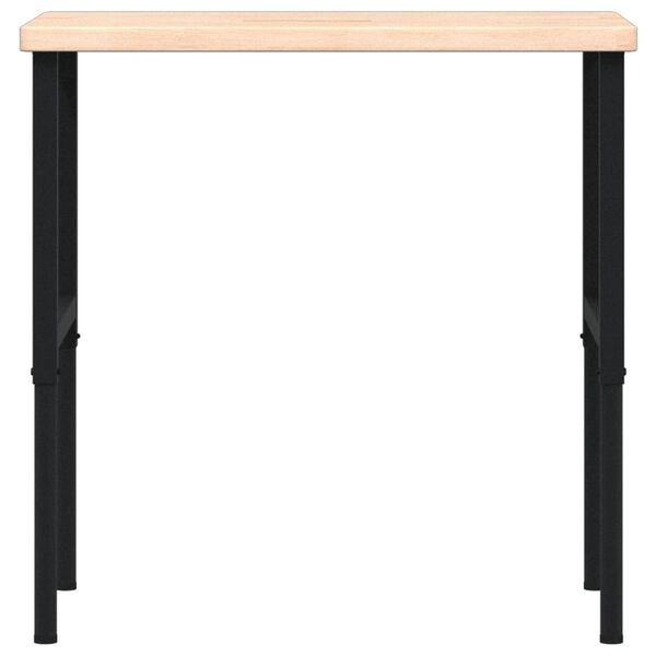vidaXL Banco de trabajo rectangular madera maciza 100x60x(73-99,5) cm