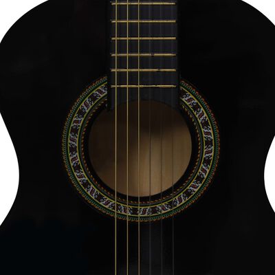 vidaXL Set de guitarra clásica para principiantes 8 pzas negro 1/2 34"