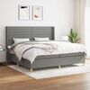 vidaXL Cama box spring con colch&oacute;n tela gris oscuro 200x200 cm