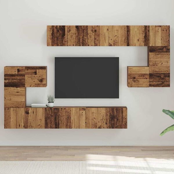 vidaXL Conjunto de mueble de TV 10 pcs Madera envejecida