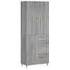 vidaXL Aparador alto madera contrachapada gris sonoma 69,5x34x180 cm