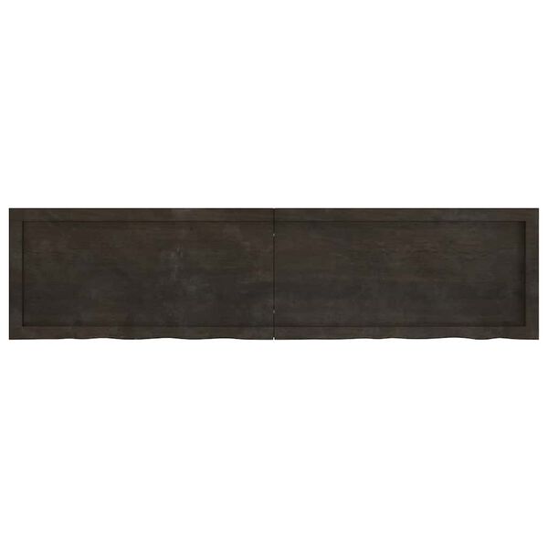 vidaXL Tablero mesa madera roble tratada marr&oacute;n oscuro 160x40x(2-4) cm