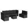 vidaXL Set de sof&aacute;s de jard&iacute;n 8 piezas y cojines rat&aacute;n sint&eacute;tico negro