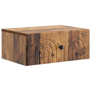 vidaXL Mesita de Noche de Pared Madera envejecida 49 x 34,5 x 20 cm