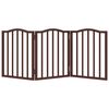 vidaXL Puerta para perros plegable 3 paneles &aacute;lamo marr&oacute;n roble 150 cm