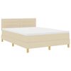 vidaXL Cama tipo Box Spring con colch&oacute;n Crema 140 x 200 cm tela