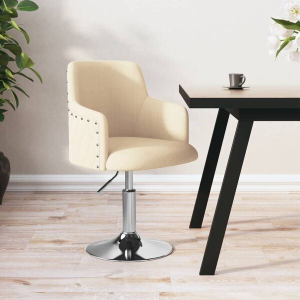 vidaXL Silla de comedor de tela color crema