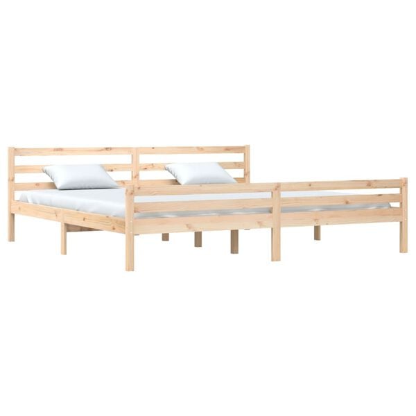 vidaXL Estructura de cama sin colch&oacute;n madera maciza 200x200 cm
