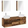 vidaXL Juego de muebles de ba&ntilde;o 5 pcs Madera envejecida