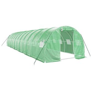 vidaXL Invernadero con estructura de acero verde 36 m&sup2; 12x3x2 m