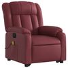 vidaXL Sill&oacute;n de masaje elevable el&eacute;ctrico cuero artificial rojo tinto