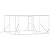 vidaXL Perrera de exterior acero galvanizado plateado 4x4x2 m