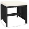 vidaXL Set comedor jard&iacute;n 6 pzas rat&aacute;n sint&eacute;tico y madera acacia negro