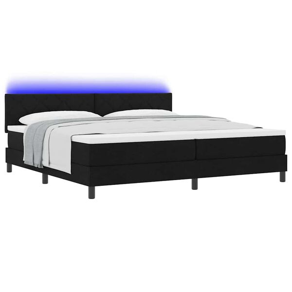 vidaXL Cama tipo Box Spring con colch&oacute;n Negro 200 x 200 cm tela