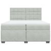 vidaXL Cama box spring con colch&oacute;n terciopelo gris claro 200x200 cm