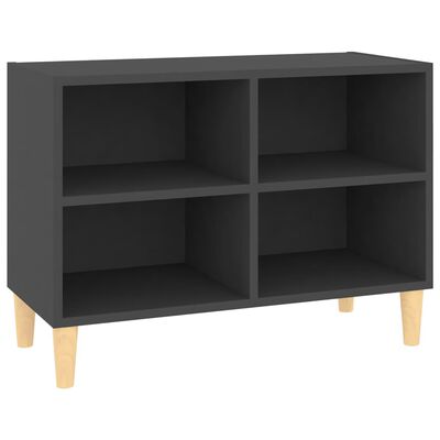 vidaXL Mueble de TV con patas de madera maciza gris 69,5x30x50 cm