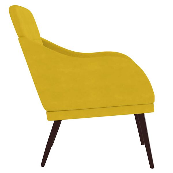 vidaXL Sillón de terciopelo amarillo 63x76x80 cm