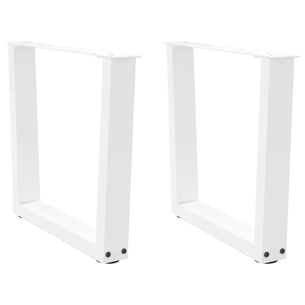 vidaXL Patas para mesa de centro en forma de V (2 unidades), color blanco, 60 x (42-43,3) cm, acero