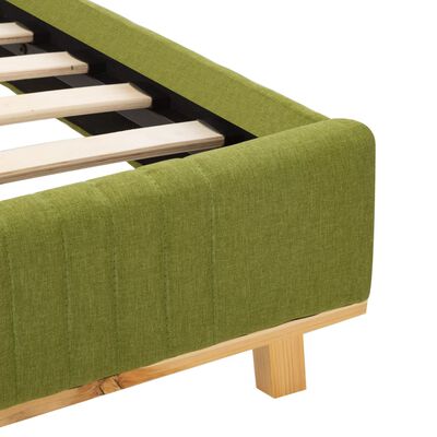 vidaXL Estructura de cama con LED tela verde 160x200 cm