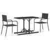 vidaXL Juego de comedor para jard&iacute;n 3 piezas negro