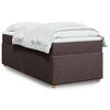 vidaXL Cama box spring con colchón tela marrón oscuro 90x190 cm