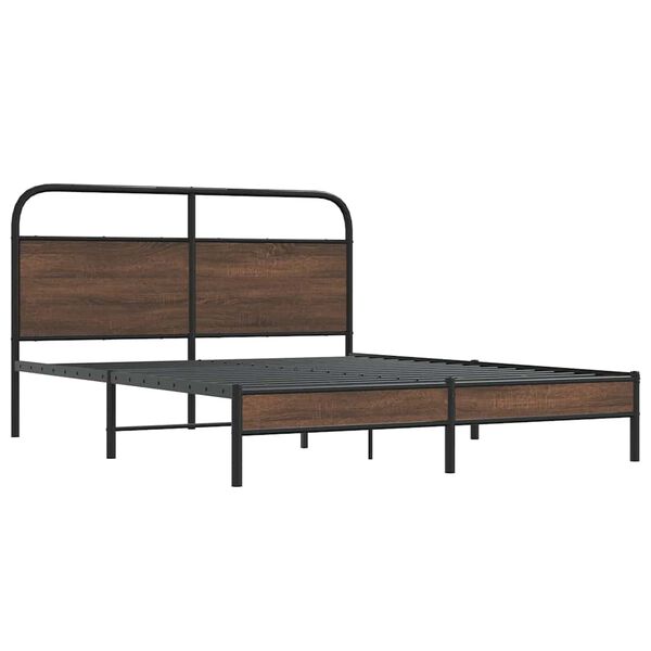 vidaXL Estructura de cama sin colch&oacute;n 150x200 cm madera marr&oacute;n roble