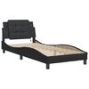vidaXL Estructura de cama con LED sin colch&oacute;n Zadar negro 100x203 cm