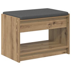 vidaXL Banco de entrada Roble artisan 63 x 38 x 45 cm