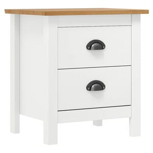 vidaXL Mesita de noche Hill madera maciza de pino blanco 46x35x49,5 cm