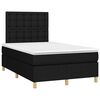 vidaXL Cama box spring con colch&oacute;n y luces LED tela negro 120x190 cm