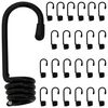 vidaXL Ganchos 24 uds. Negro 10 mm x 5 cm Acero