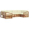 vidaXL Juegos de sof&aacute;s 6 pcs Natural y Crema Madera de Acacia S&oacute;lida
