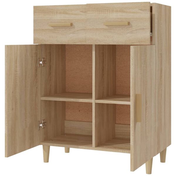 vidaXL Aparador de madera contrachapada roble Sonoma 69,5x34x89 cm