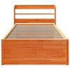vidaXL Estructura cama con cabecero madera pino marrón cera 100x200 cm
