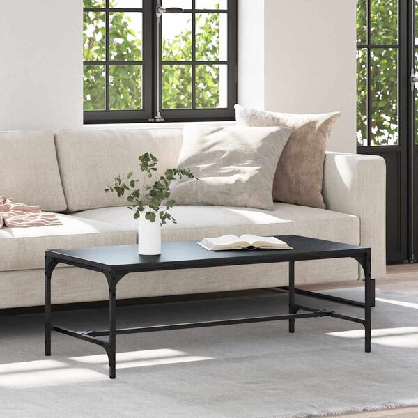 vidaXL Mesa de Caf&eacute; Roble Negro 100 x 50 x 35 cm Madera de ingenier&iacute;a