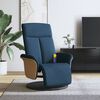 vidaXL Sill&oacute;n reclinable de masaje con reposapi&eacute;s tela azul
