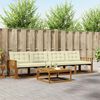 vidaXL Conjunto de sof&aacute;s de exterior con coj&iacute;n 5 pcs Natural y Crema