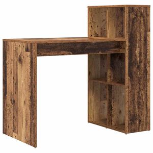 vidaXL Escritorio Madera envejecida Madera de ingenier&iacute;a
