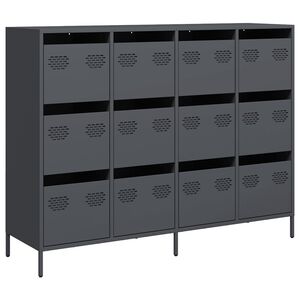 vidaXL Aparador de acero laminado en fr&iacute;o antracita 135x39x103,5 cm